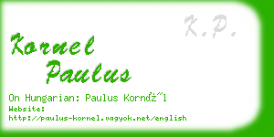 kornel paulus business card